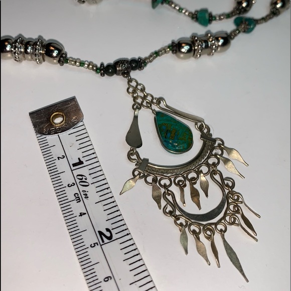 Malachite and Tibetan silver necklace. - Picture 5 of 8